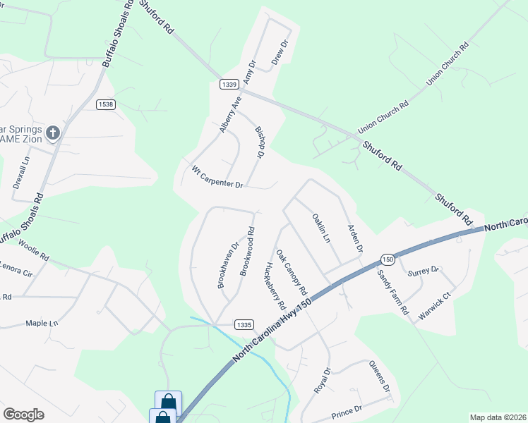 map of restaurants, bars, coffee shops, grocery stores, and more near 2499 Brookwood Road in Lincolnton