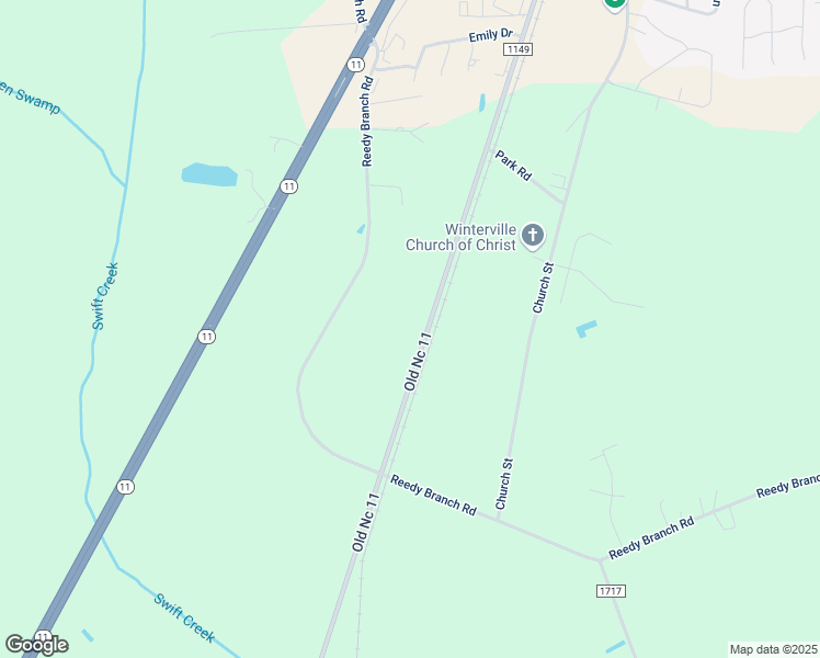 map of restaurants, bars, coffee shops, grocery stores, and more near 3308 Old Nc 11 in Winterville