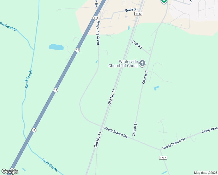 map of restaurants, bars, coffee shops, grocery stores, and more near 3308 Old Nc 11 in Winterville