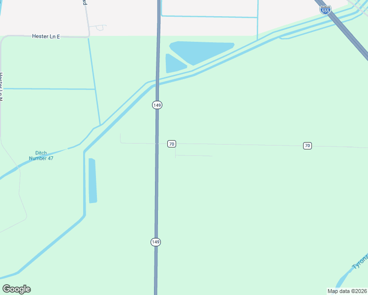 map of restaurants, bars, coffee shops, grocery stores, and more near 35161 Keller Road in Tyronza