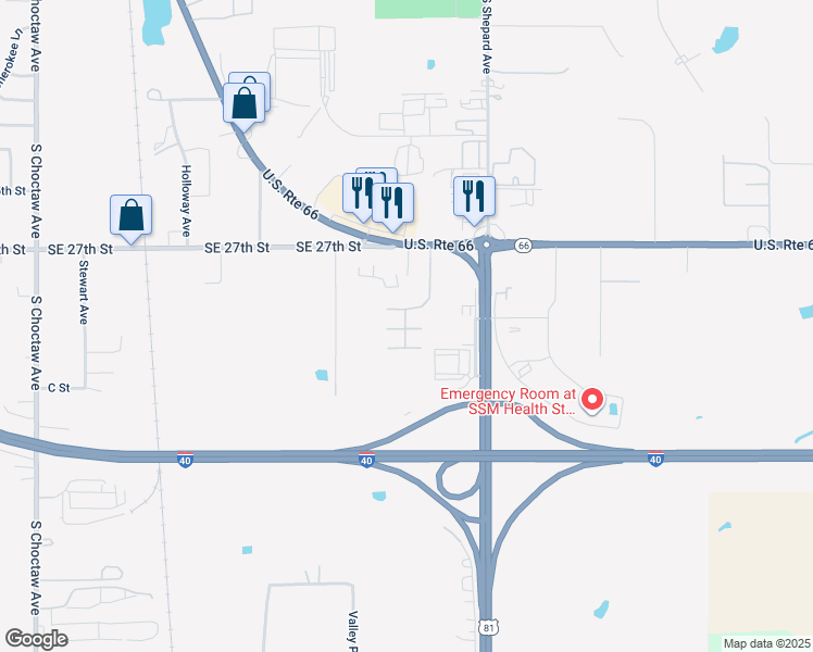 map of restaurants, bars, coffee shops, grocery stores, and more near in El Reno
