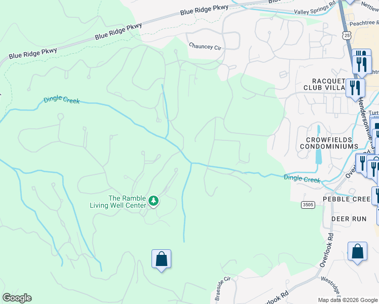 map of restaurants, bars, coffee shops, grocery stores, and more near 341 Racquet Club Road in Asheville
