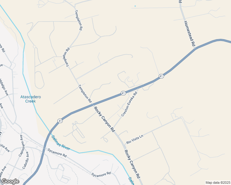 map of restaurants, bars, coffee shops, grocery stores, and more near 3010 California 41 in Atascadero