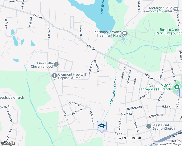map of restaurants, bars, coffee shops, grocery stores, and more near 6766 Nathan Avenue in Kannapolis