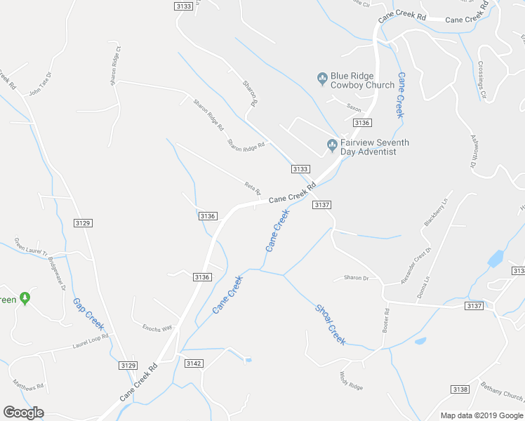 map of restaurants, bars, coffee shops, grocery stores, and more near 3011 Cane Creek Road in Fairview