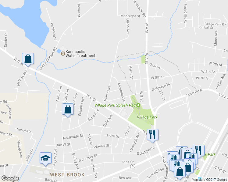 map of restaurants, bars, coffee shops, grocery stores, and more near Callie Street in Kannapolis