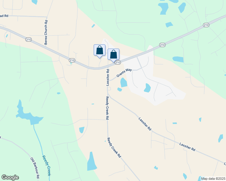 map of restaurants, bars, coffee shops, grocery stores, and more near 4030 Lassiter Road in Four Oaks