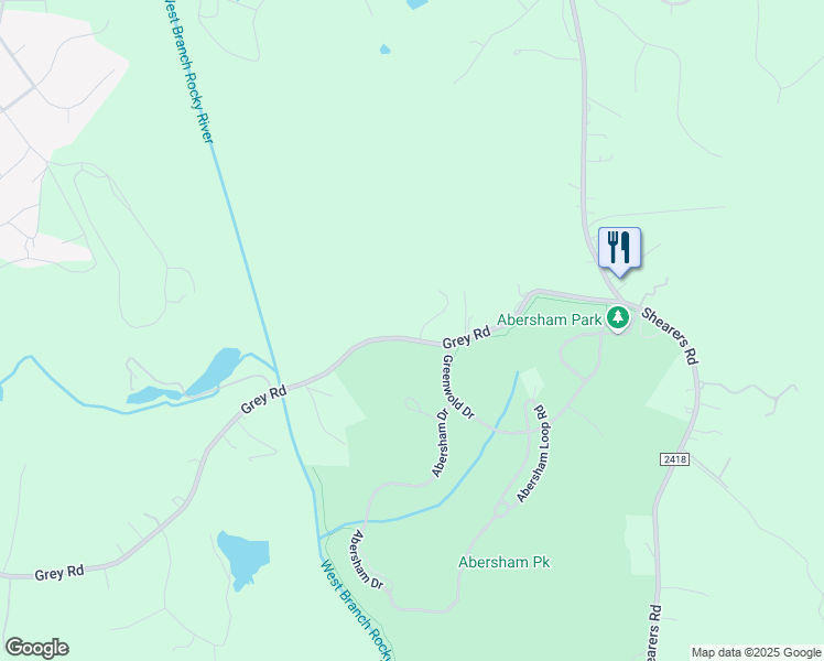 map of restaurants, bars, coffee shops, grocery stores, and more near 3213 Grey Road in Davidson