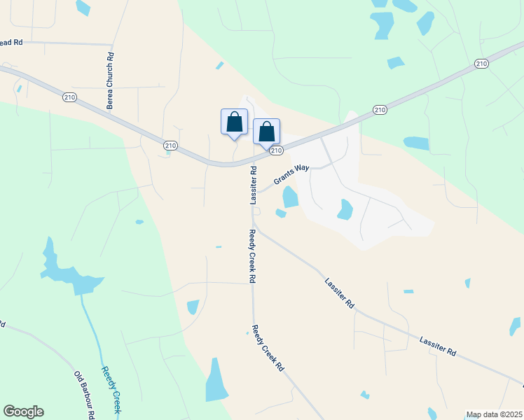 map of restaurants, bars, coffee shops, grocery stores, and more near 4030 Lassiter Road in Four Oaks
