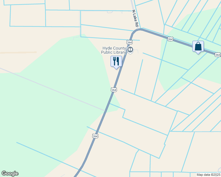 map of restaurants, bars, coffee shops, grocery stores, and more near 33145 U.S. 264 in Hyde