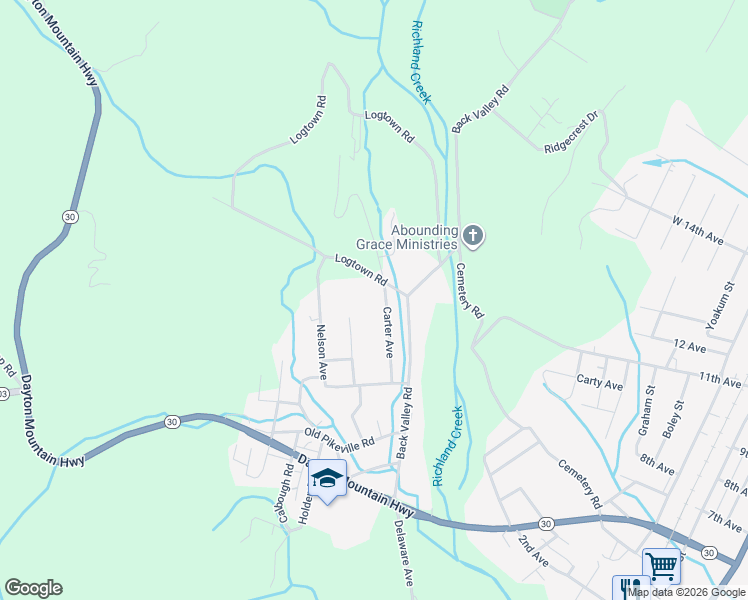 map of restaurants, bars, coffee shops, grocery stores, and more near 288 Academy Avenue in Dayton