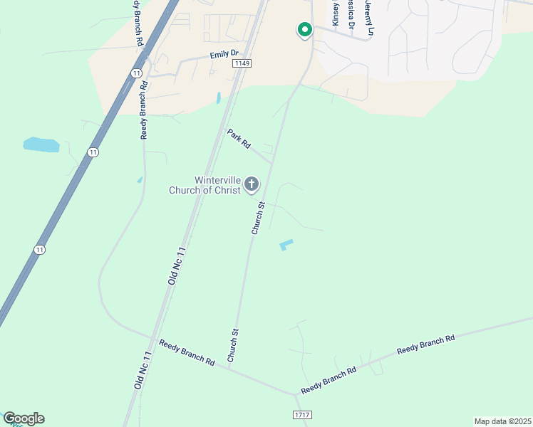 map of restaurants, bars, coffee shops, grocery stores, and more near 3178 Streamside Lane in Winterville