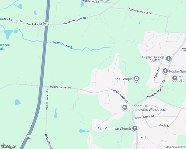 map of restaurants, bars, coffee shops, grocery stores, and more near 1492 Dawnview Lane in Lincolnton