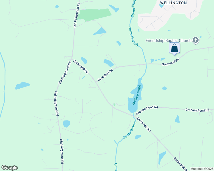 map of restaurants, bars, coffee shops, grocery stores, and more near 104 McGee Court in Angier