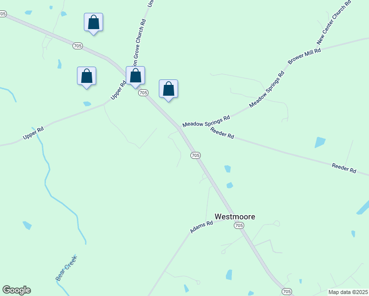 map of restaurants, bars, coffee shops, grocery stores, and more near North Carolina 705 in Seagrove