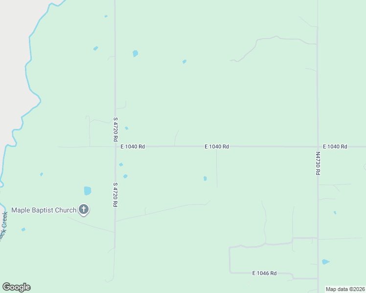 map of restaurants, bars, coffee shops, grocery stores, and more near East 1040 Road in Muldrow