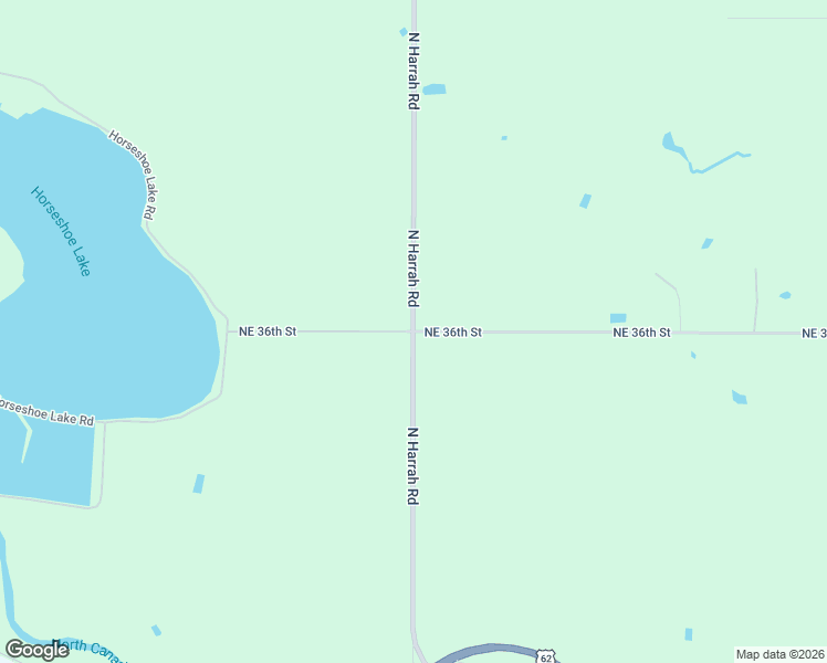 map of restaurants, bars, coffee shops, grocery stores, and more near 3600 North Harrah Road in Harrah