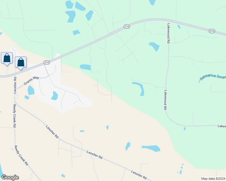 map of restaurants, bars, coffee shops, grocery stores, and more near 455 Barnes Landing Drive in Four Oaks