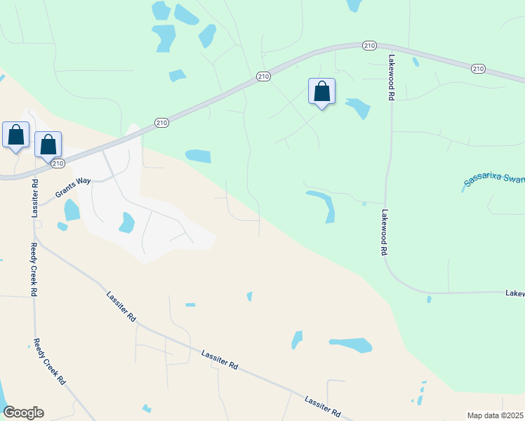 map of restaurants, bars, coffee shops, grocery stores, and more near 455 Barnes Landing Drive in Four Oaks