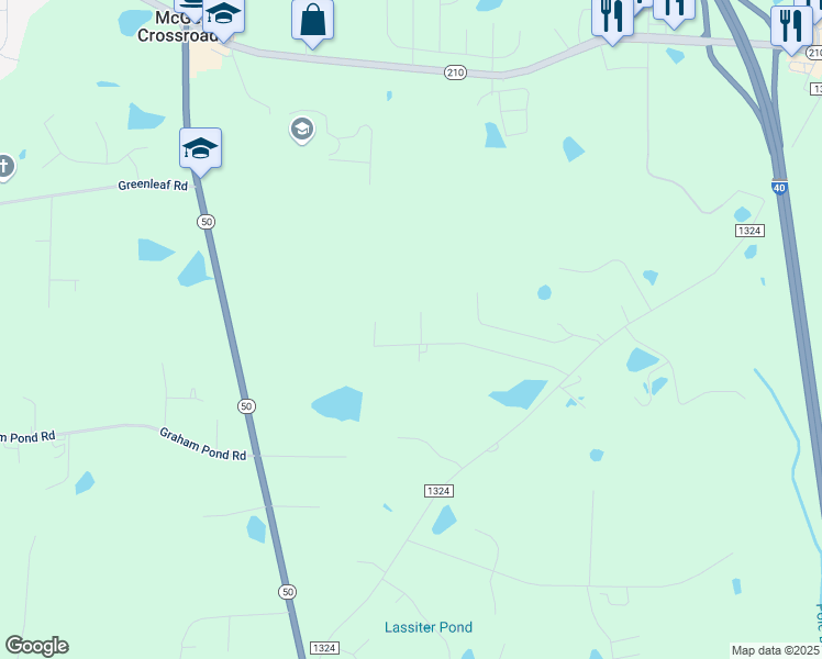 map of restaurants, bars, coffee shops, grocery stores, and more near 119 Frank Circle in Benson