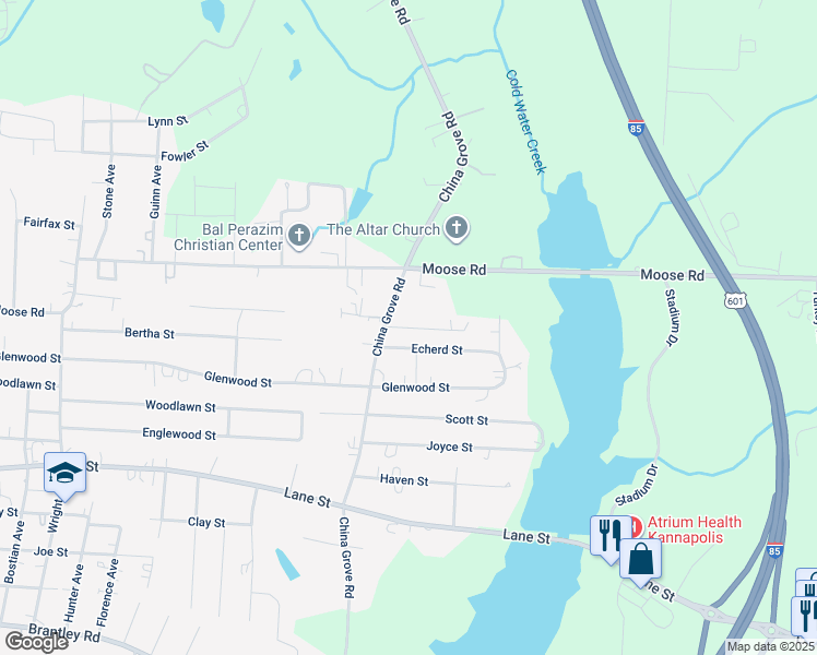 map of restaurants, bars, coffee shops, grocery stores, and more near 2511 Winfield Street in Kannapolis