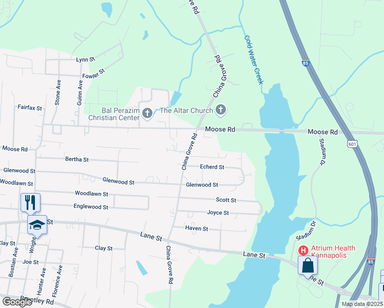 map of restaurants, bars, coffee shops, grocery stores, and more near 2511 Winfield Street in Kannapolis