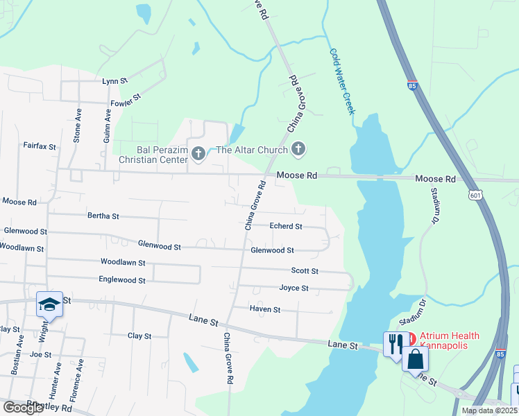 map of restaurants, bars, coffee shops, grocery stores, and more near 2511 Winfield Street in Kannapolis