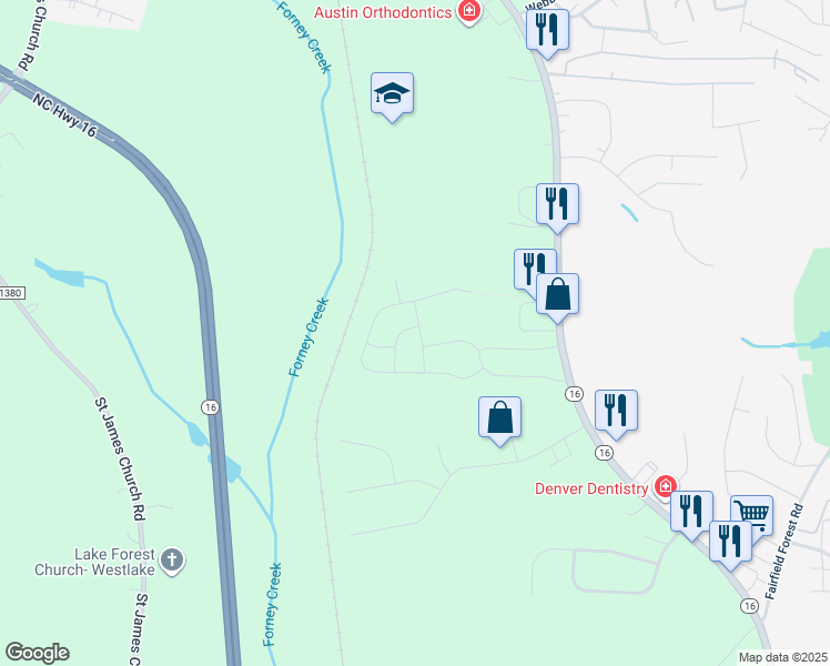map of restaurants, bars, coffee shops, grocery stores, and more near 1307 Bryson Lane in Denver