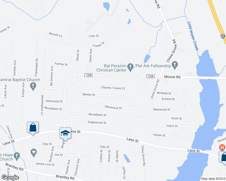 map of restaurants, bars, coffee shops, grocery stores, and more near 2182 Isenhour Avenue in Kannapolis