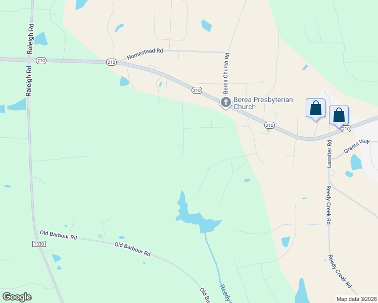 map of restaurants, bars, coffee shops, grocery stores, and more near 109 Apple Grove Lane in Four Oaks