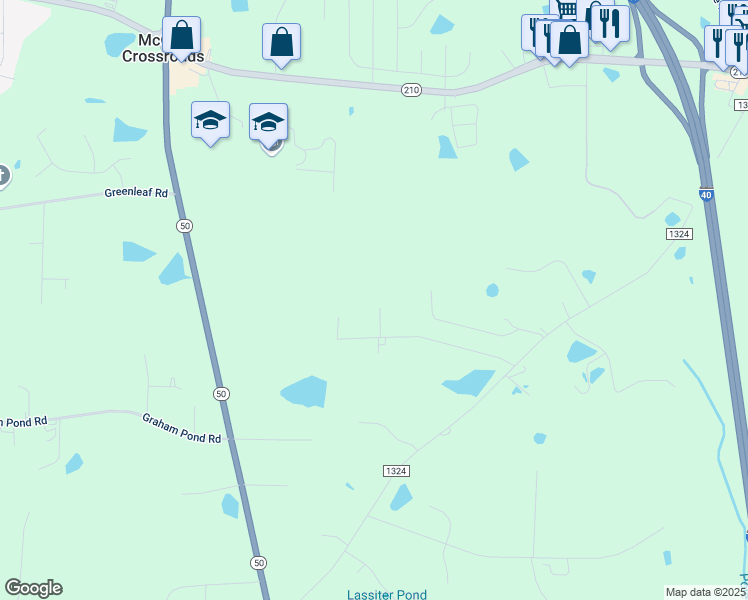 map of restaurants, bars, coffee shops, grocery stores, and more near 119 Frank Circle in Benson
