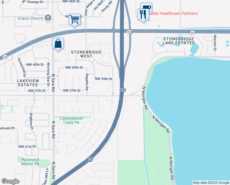 map of restaurants, bars, coffee shops, grocery stores, and more near 3700 Catamaran Drive in Yukon