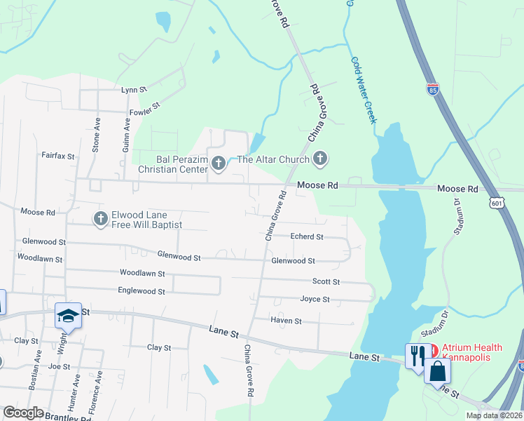 map of restaurants, bars, coffee shops, grocery stores, and more near 2424 Winfield Street in Kannapolis