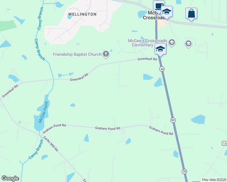 map of restaurants, bars, coffee shops, grocery stores, and more near 126 Tree Farm Lane in Angier