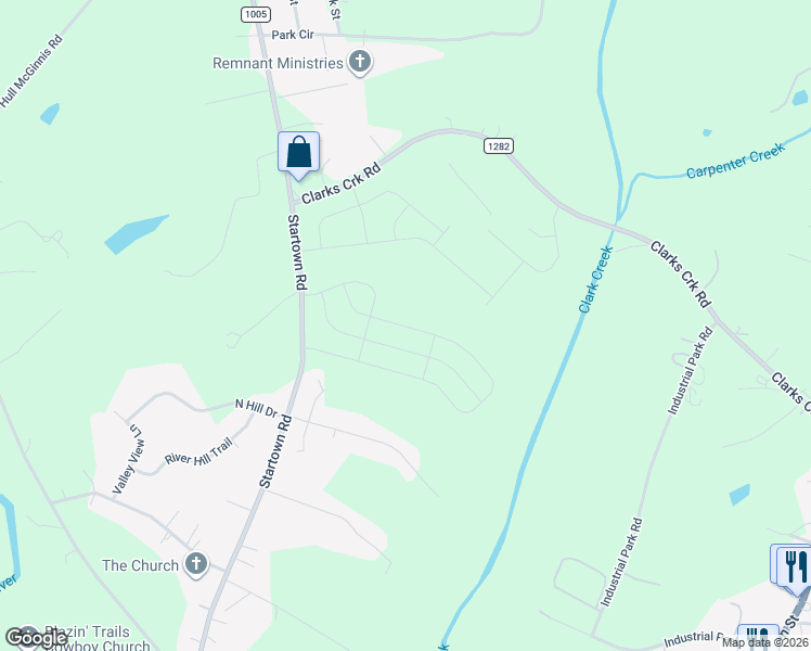 map of restaurants, bars, coffee shops, grocery stores, and more near 1930 Startown Road in Lincolnton