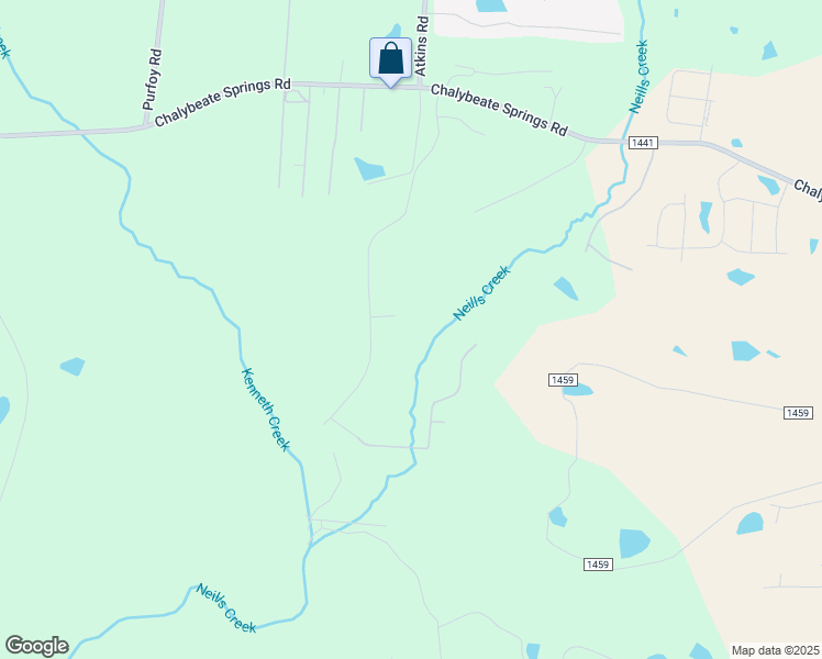 map of restaurants, bars, coffee shops, grocery stores, and more near 58 Springmoor Drive in Angier