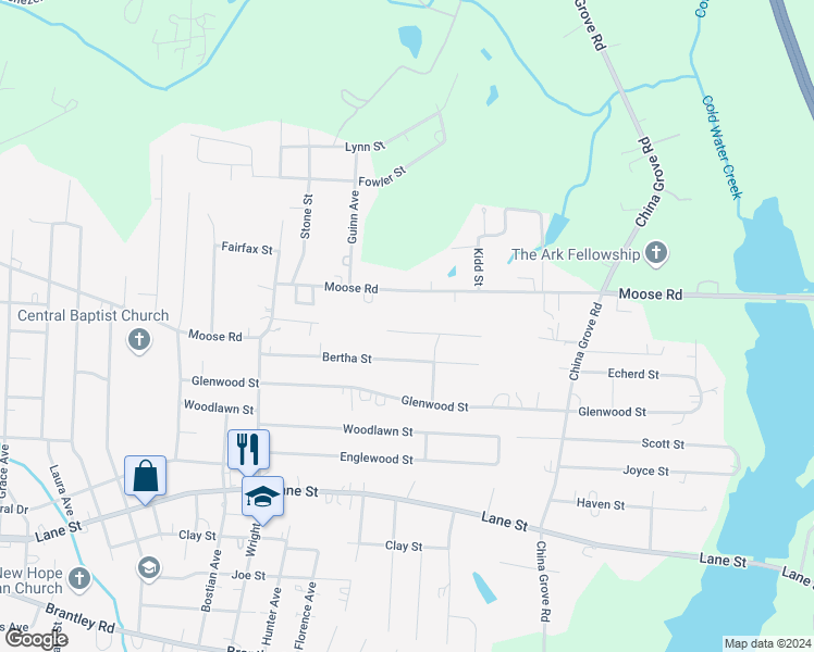 map of restaurants, bars, coffee shops, grocery stores, and more near 2155 Charles Towne Court in Kannapolis