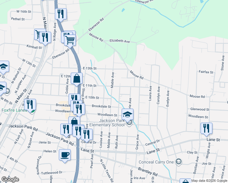 map of restaurants, bars, coffee shops, grocery stores, and more near 1000 Mable Avenue in Kannapolis