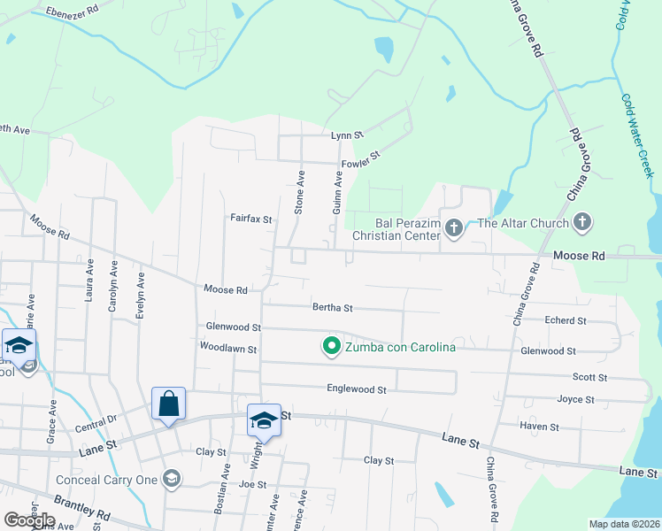 map of restaurants, bars, coffee shops, grocery stores, and more near 2140 Moose Road in Kannapolis