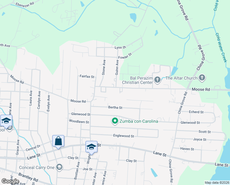 map of restaurants, bars, coffee shops, grocery stores, and more near 2140 Moose Road in Kannapolis