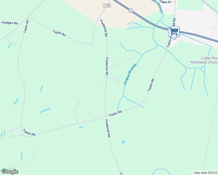 map of restaurants, bars, coffee shops, grocery stores, and more near 2450 Frederick Road in Chocowinity