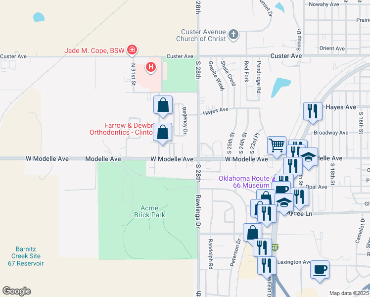map of restaurants, bars, coffee shops, grocery stores, and more near 113 Jill Way in Clinton