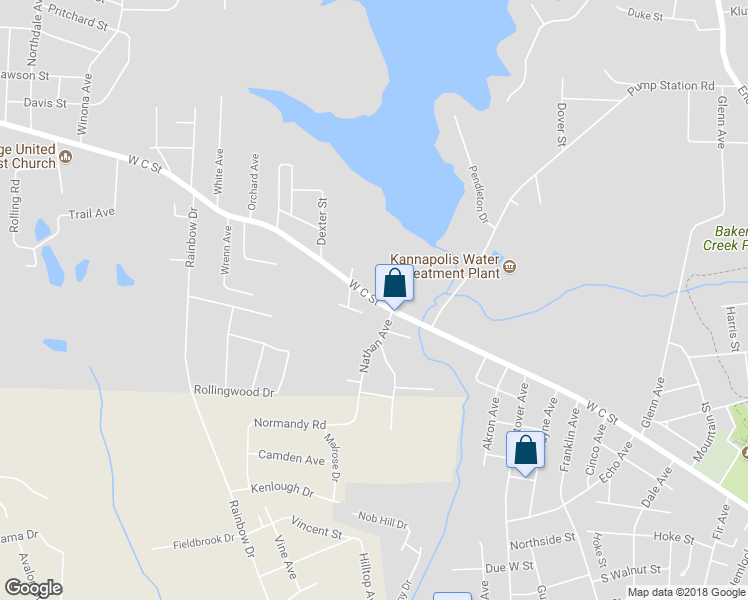 map of restaurants, bars, coffee shops, grocery stores, and more near 1741 West C Street in Kannapolis
