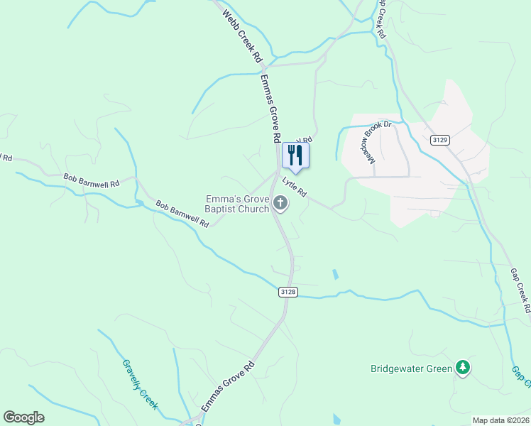 map of restaurants, bars, coffee shops, grocery stores, and more near 424 Emmas Grove Road in Fletcher