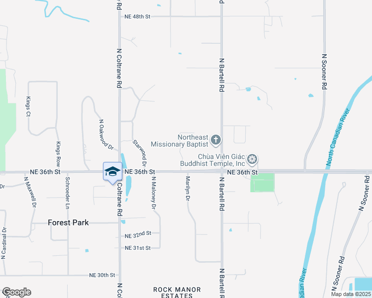 map of restaurants, bars, coffee shops, grocery stores, and more near 3806 Cimarron Park Drive in Forest Park