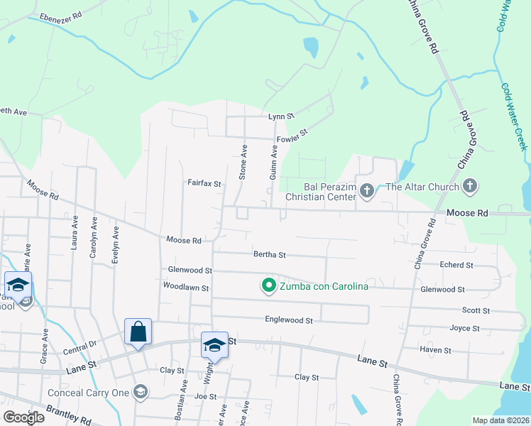 map of restaurants, bars, coffee shops, grocery stores, and more near 2140 Moose Road in Kannapolis