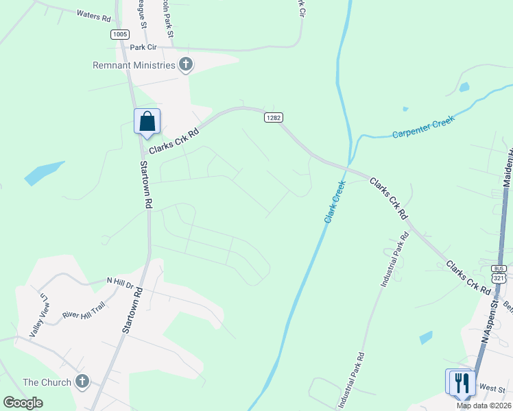 map of restaurants, bars, coffee shops, grocery stores, and more near 661 Clark Creek Road in Lincolnton