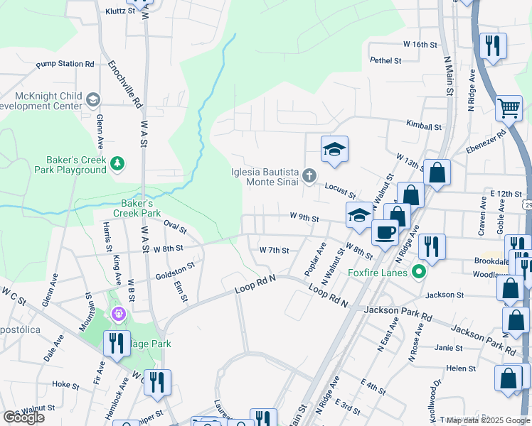 map of restaurants, bars, coffee shops, grocery stores, and more near 900 Alma Avenue in Kannapolis