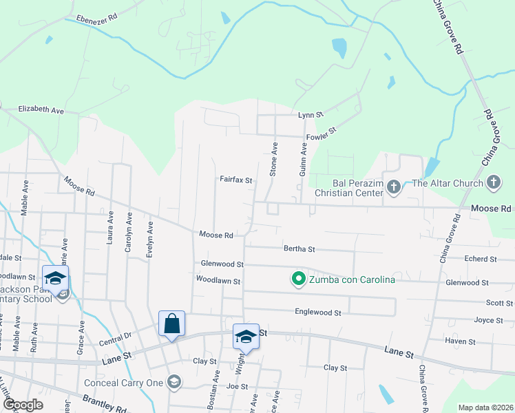 map of restaurants, bars, coffee shops, grocery stores, and more near 2111 Moose Road in Kannapolis