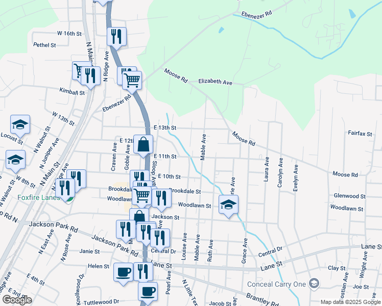 map of restaurants, bars, coffee shops, grocery stores, and more near 1009 East 11th Street in Kannapolis
